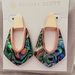Kendra Scott Kensley Earrings in Abalone and Rose Gold